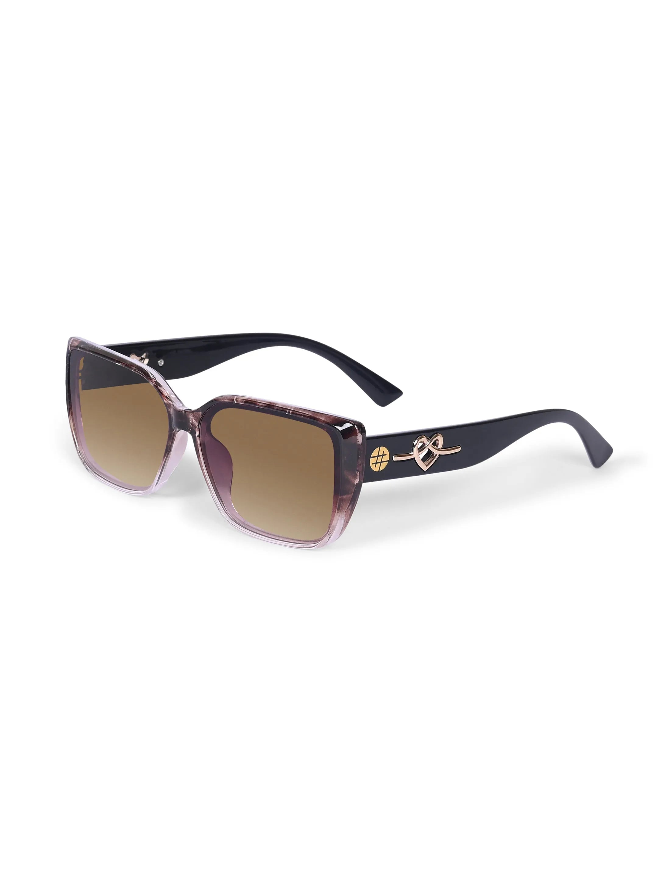 Caelion | Texture Brown Gradient Large Full Rim Cateye Sunglasses for Men & Women [UV-protected]