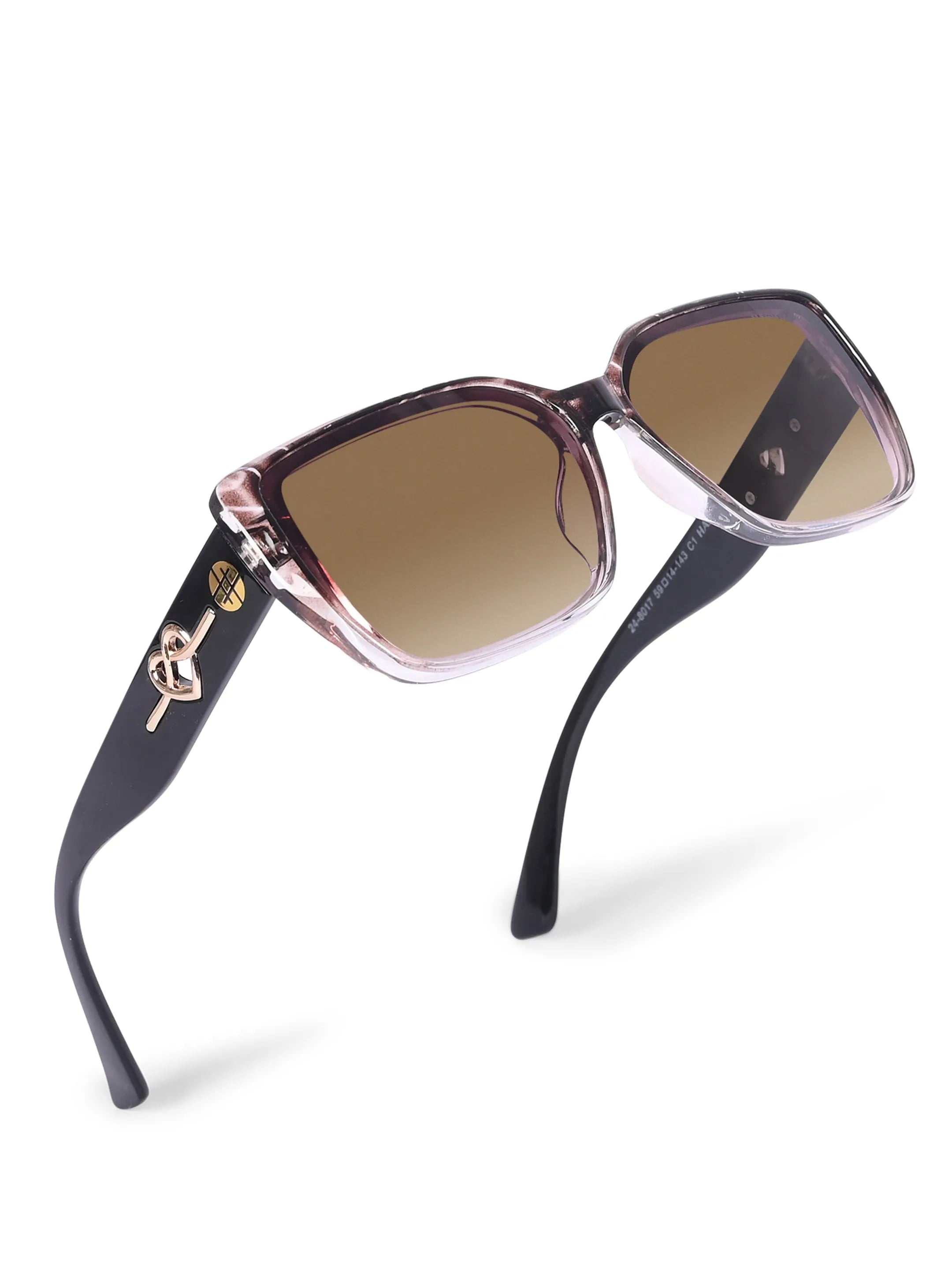 Caelion | Texture Brown Gradient Large Full Rim Cateye Sunglasses for Men & Women [UV-protected]