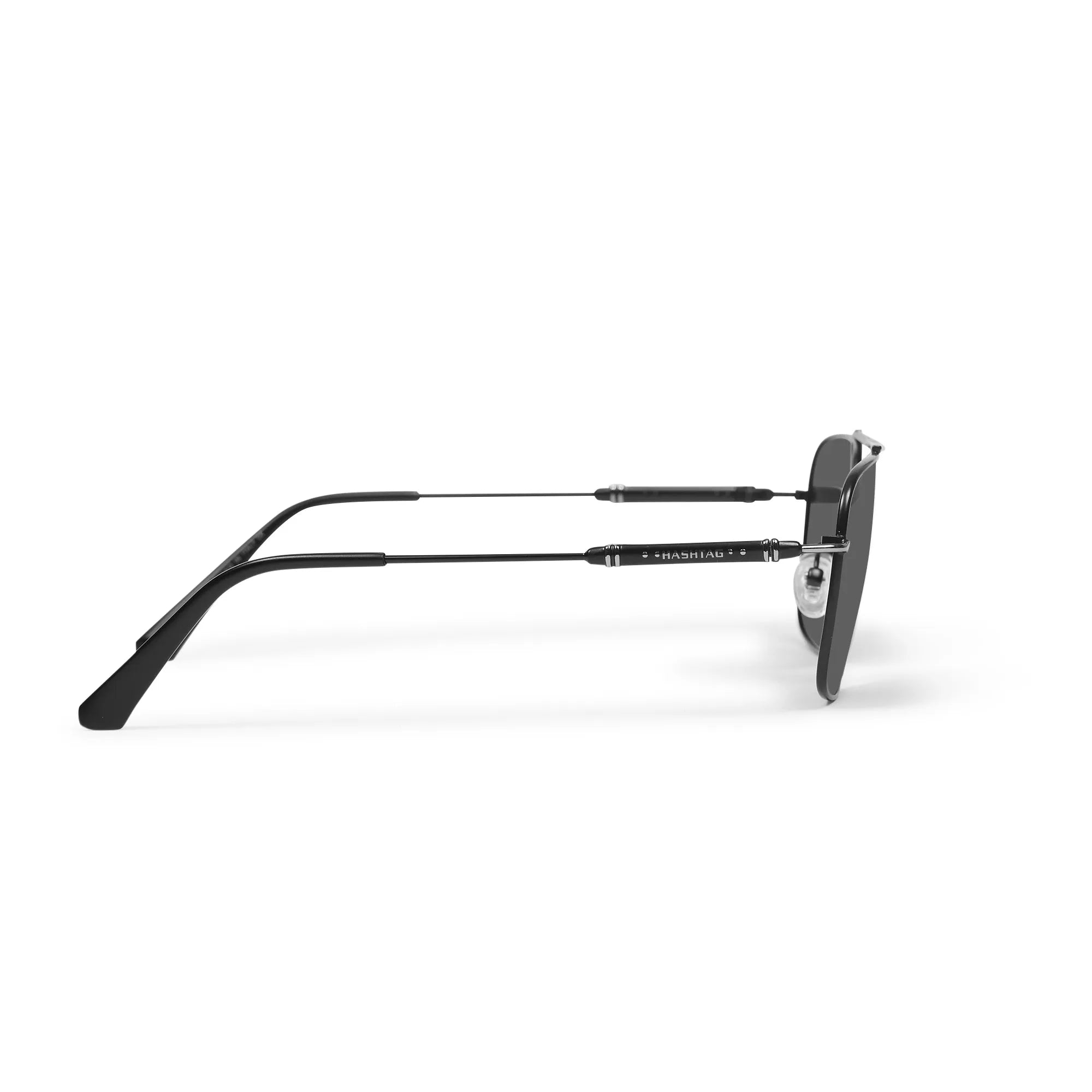 Unity | Silver & Navy Blue Large Full Rim Square Sunglasses for Men & Women [Polarized]