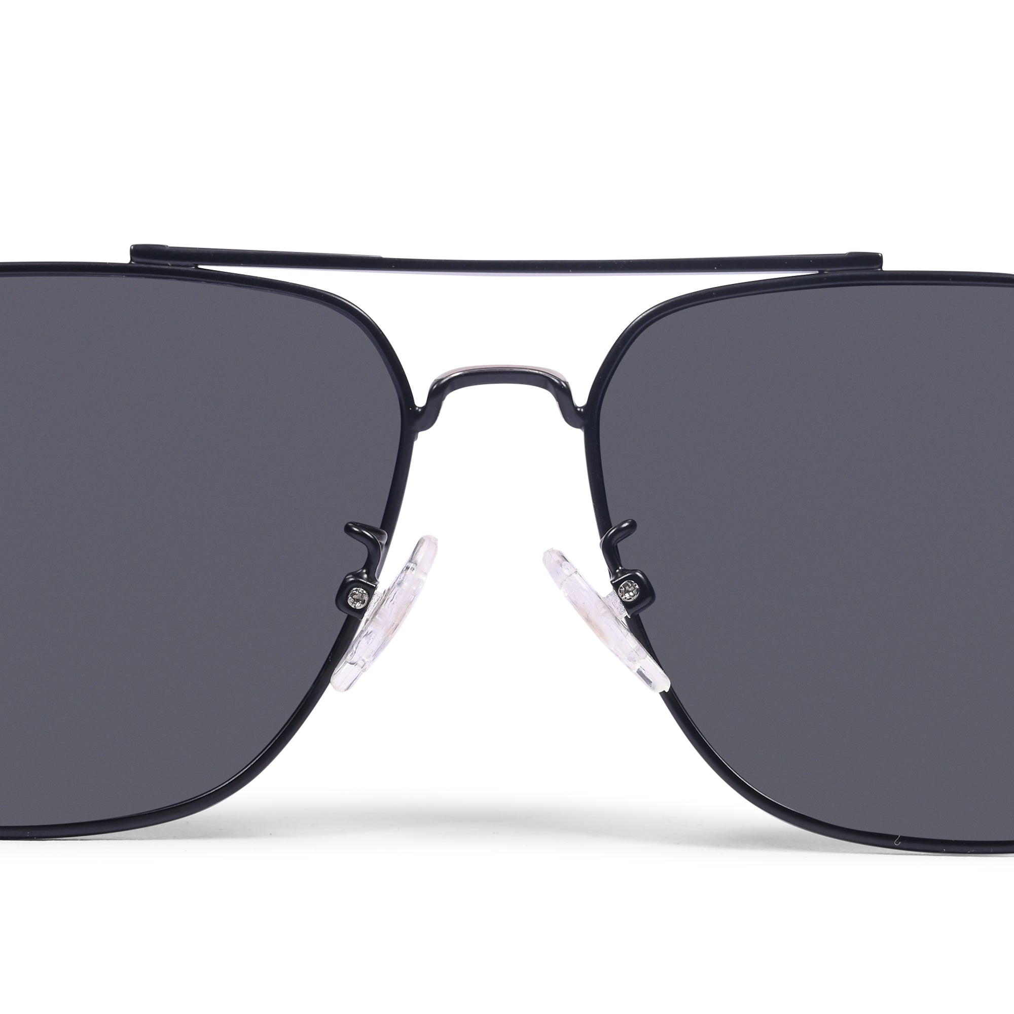 Hashtag Aviator Large Polarized Sunglasses with 100% UV Protection SGHT54-01-C6- Silver & Navy Blue