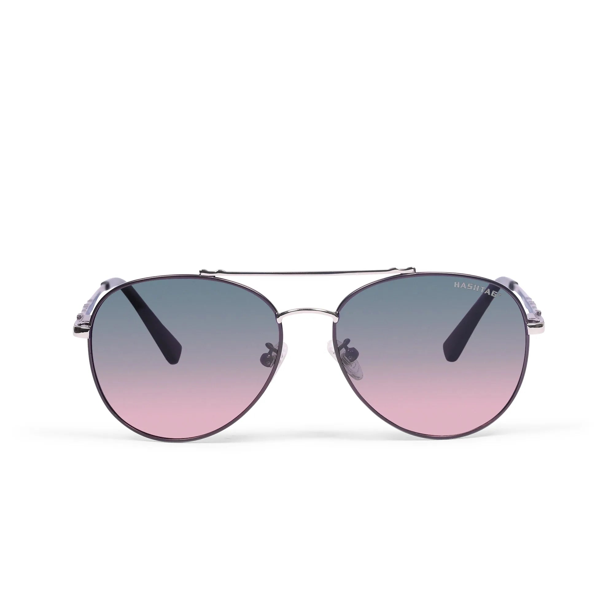 Valtor | Gradient Grey Purple Small Full Rim Aviator Sunglasses for Men & Women [Polarized]