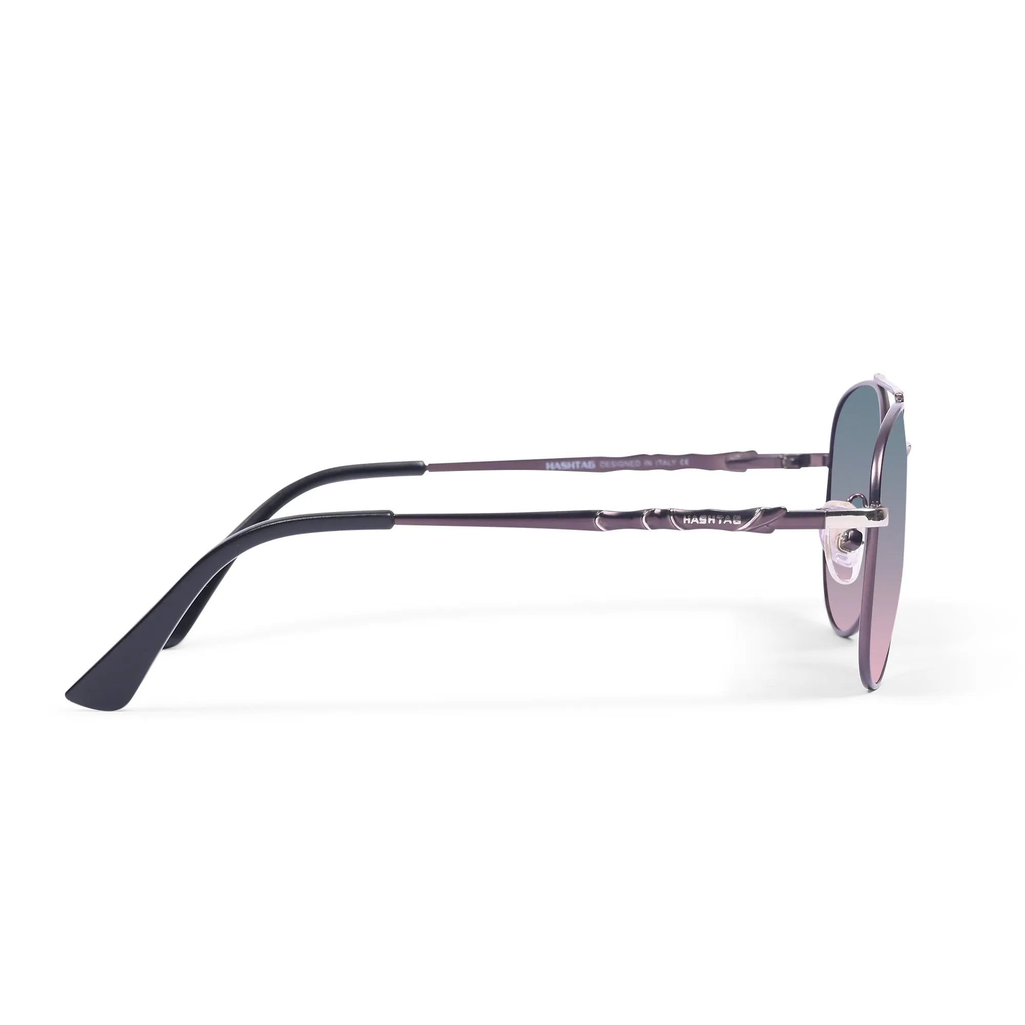 Valtor | Gradient Grey Purple Small Full Rim Aviator Sunglasses for Men & Women [Polarized]