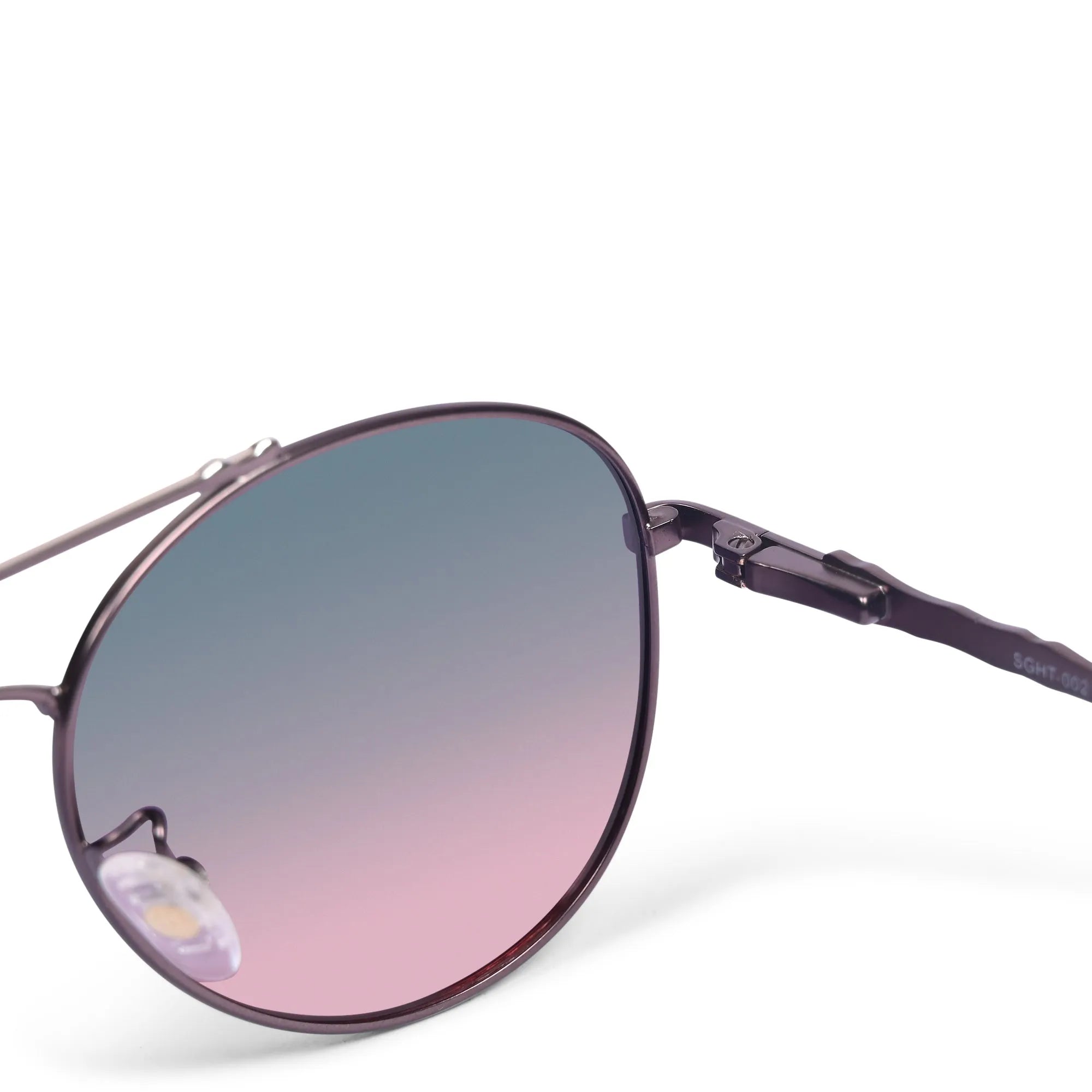 Valtor | Gradient Grey Purple Small Full Rim Aviator Sunglasses for Men & Women [Polarized]