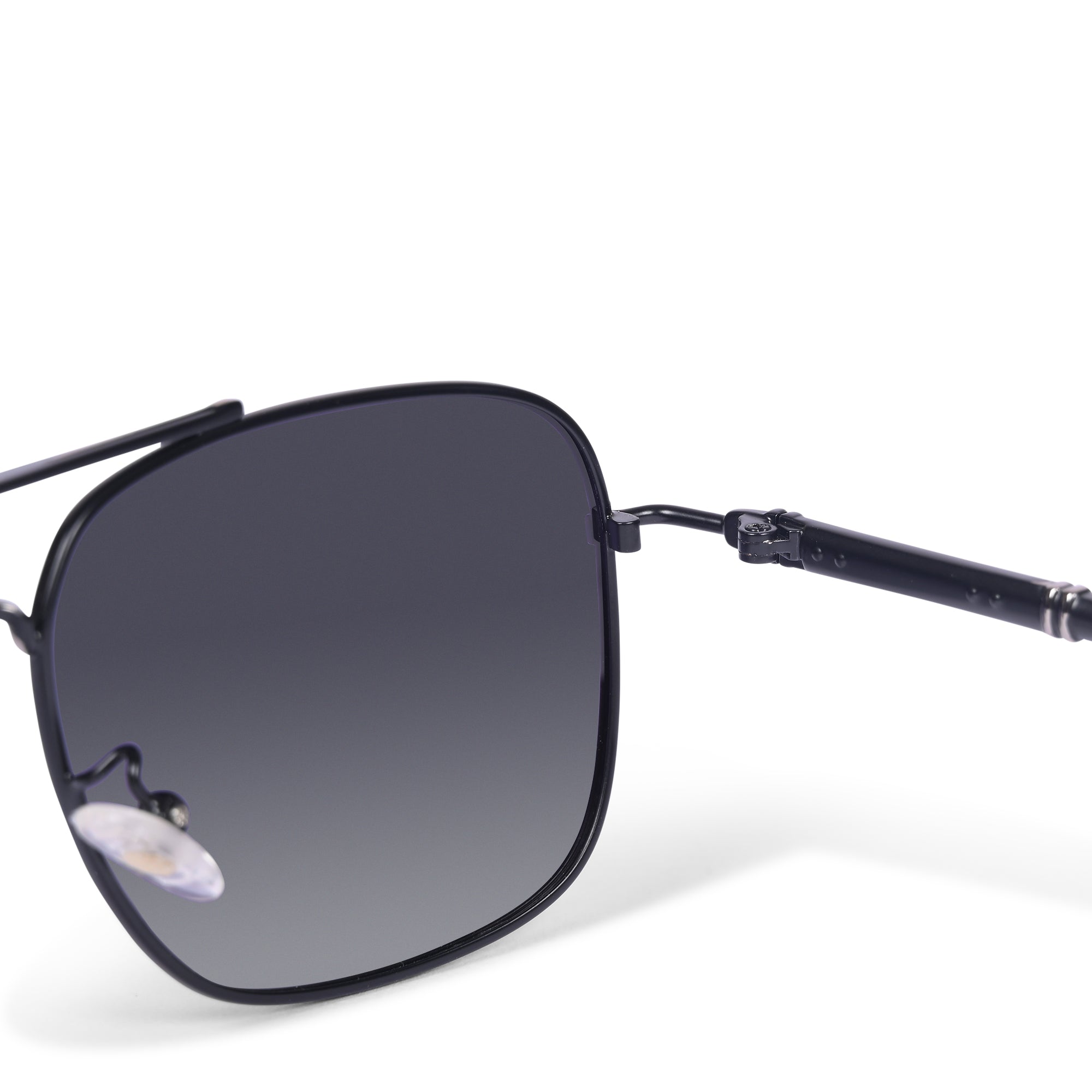 Hashtag Aviator Large Polarized Sunglasses with 100% UV Protection - SGHT54-01-C2 - Black-Silver