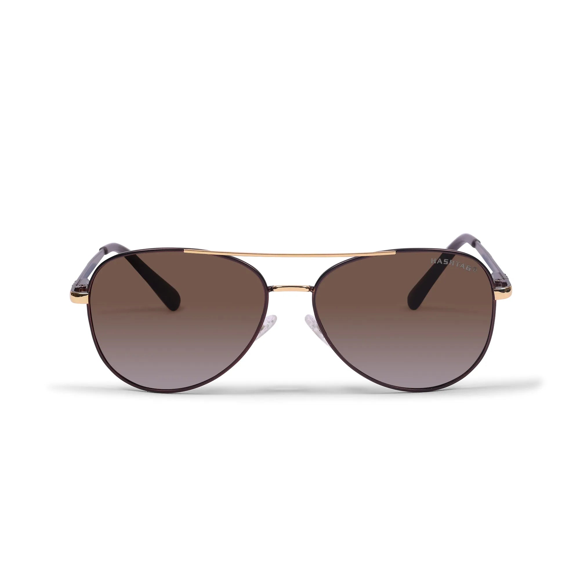 Tessera | Gradient Brown Medium Full Rim Aviator Sunglasses for Men & Women [Polarized]