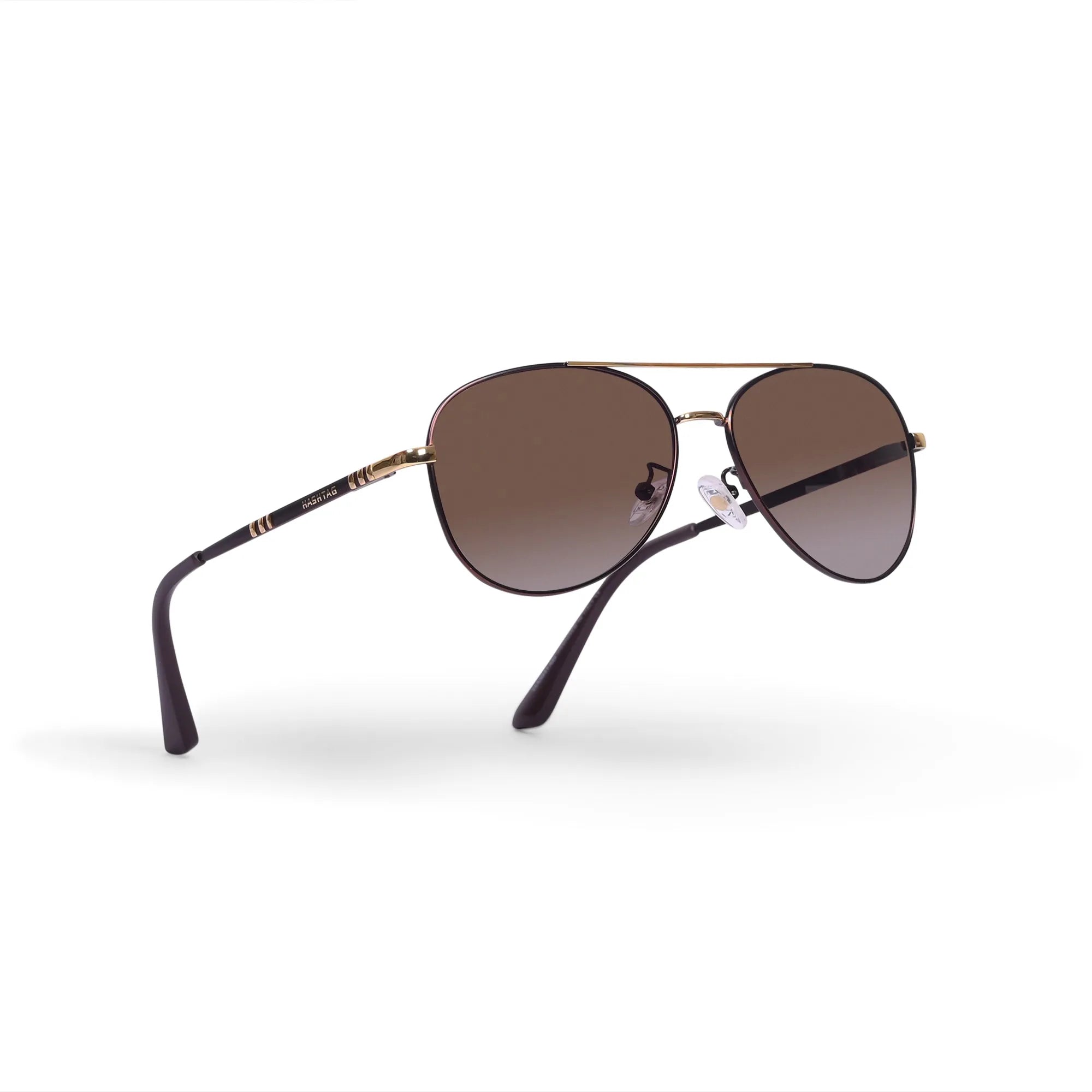 Tessera | Gradient Brown Medium Full Rim Aviator Sunglasses for Men & Women [Polarized]