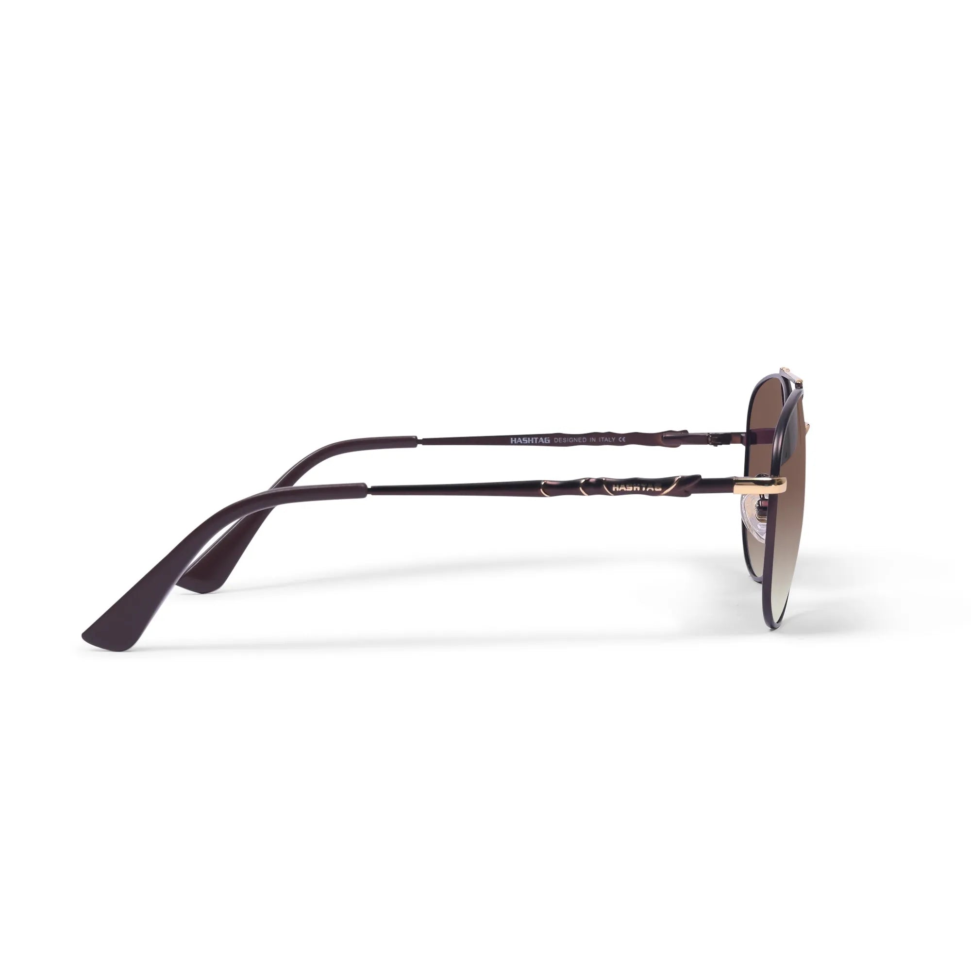 Valtor | Gradient Brown Small Full Rim Aviator Sunglasses for Men & Women [Polarized]