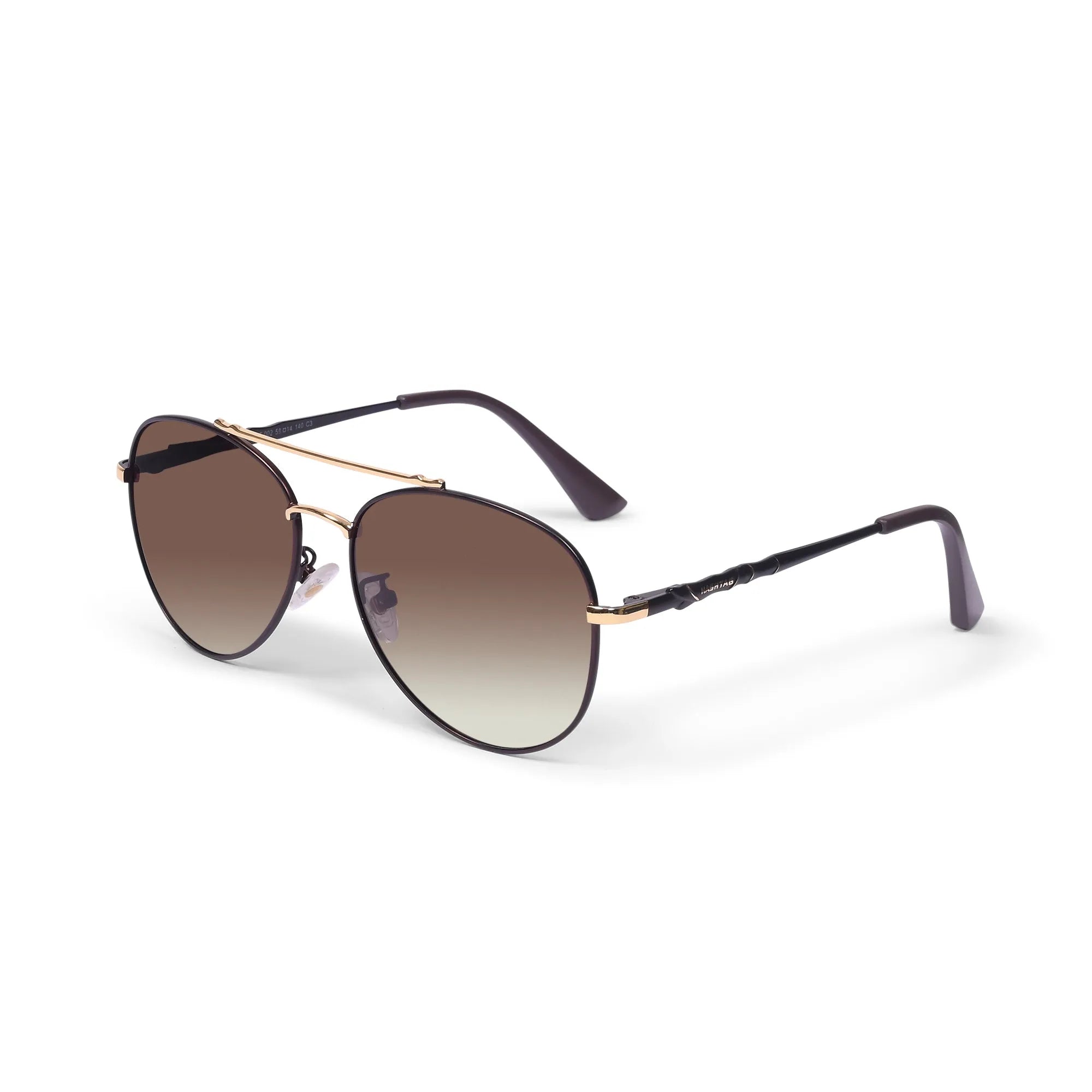 Valtor | Gradient Brown Small Full Rim Aviator Sunglasses for Men & Women [Polarized]