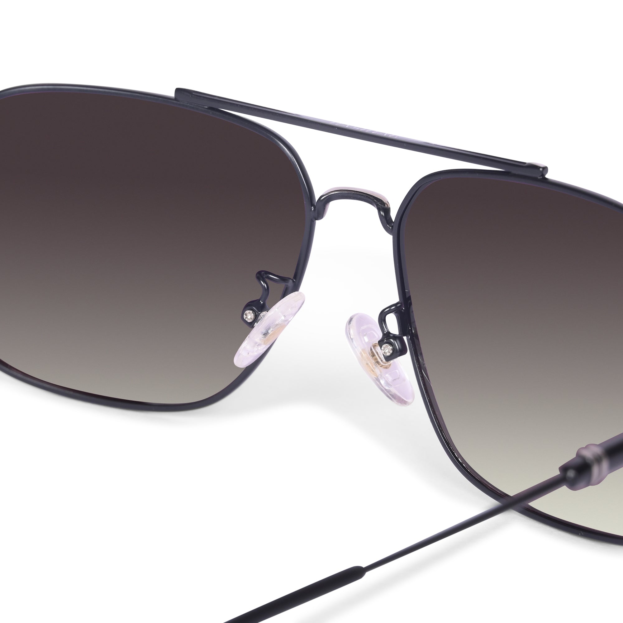 Hashtag Aviator Large Polarized Sunglasses with 100% UV Protection - SGHT54-01-C5 - Silver Brown