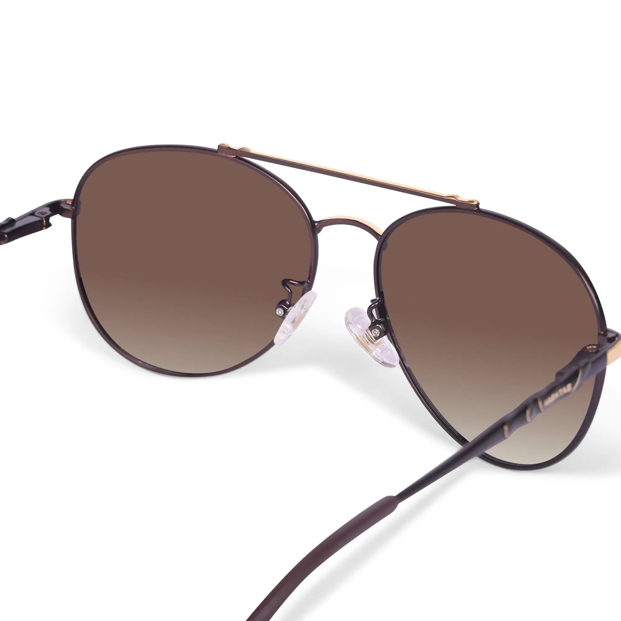 Valtor | Gradient Brown Small Full Rim Aviator Sunglasses for Men & Women [Polarized]
