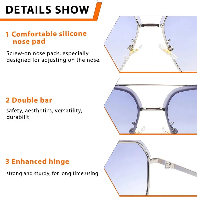 Xylar | Gradient Blue Medium Full Rim Square Sunglasses for Men & Women [UV-protected]