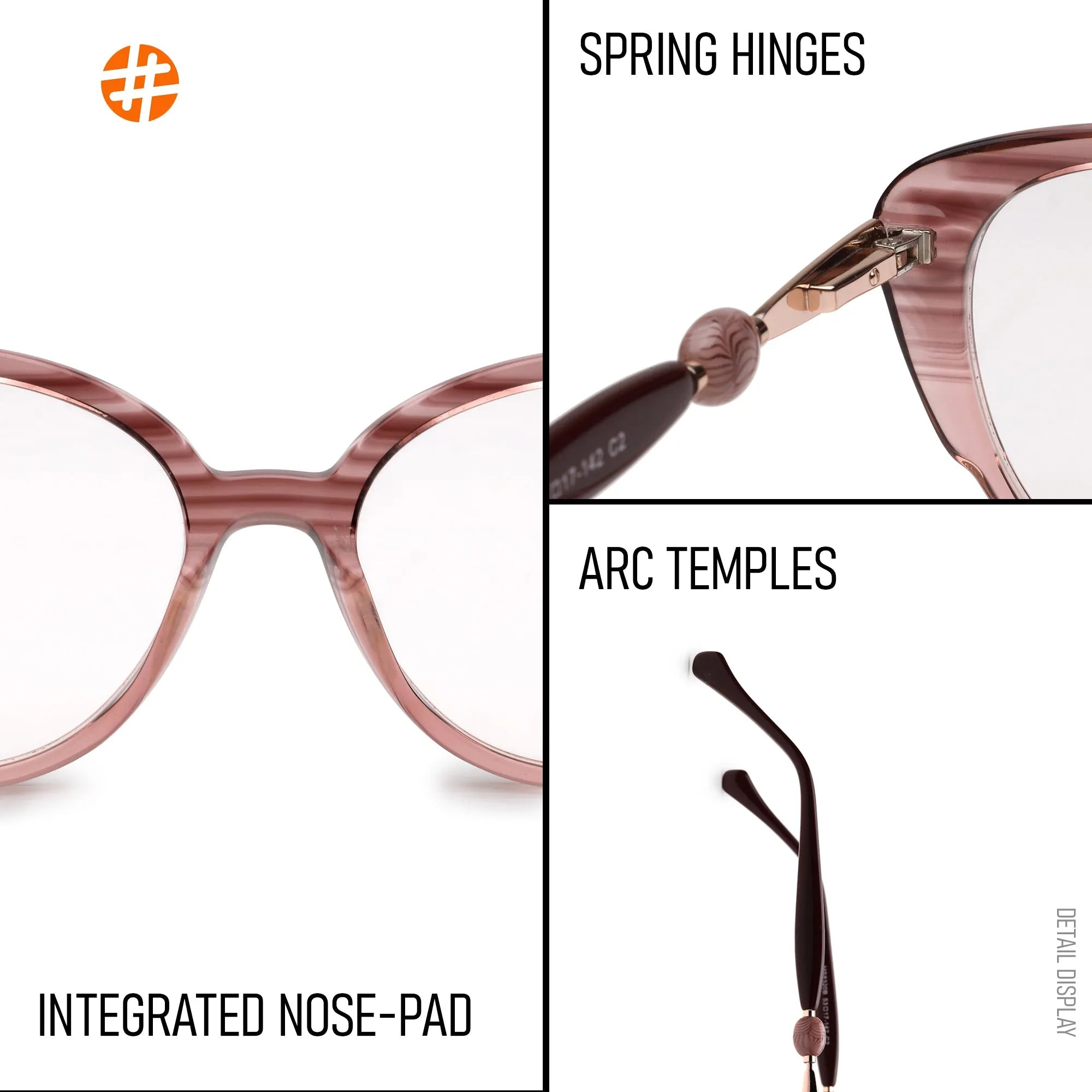 Fluxion | Light Reddish Brown Medium Full Rim Cat Eye with Spring Hinges Eyeglasses for Women [Demo Lens]