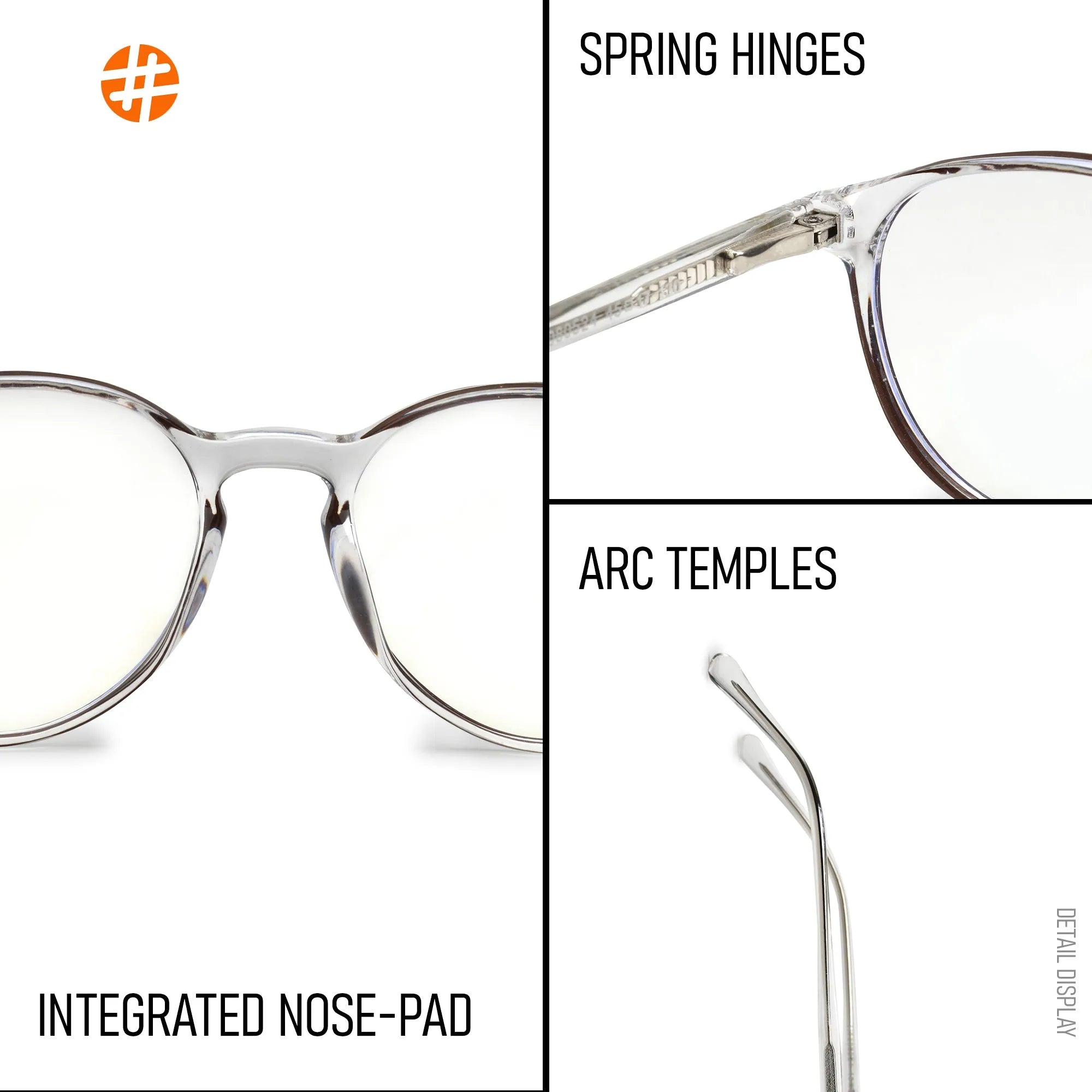 AB Junior | Transparent Brown Small Full Rim Round Eyeglasses for Kids [Blue Block]