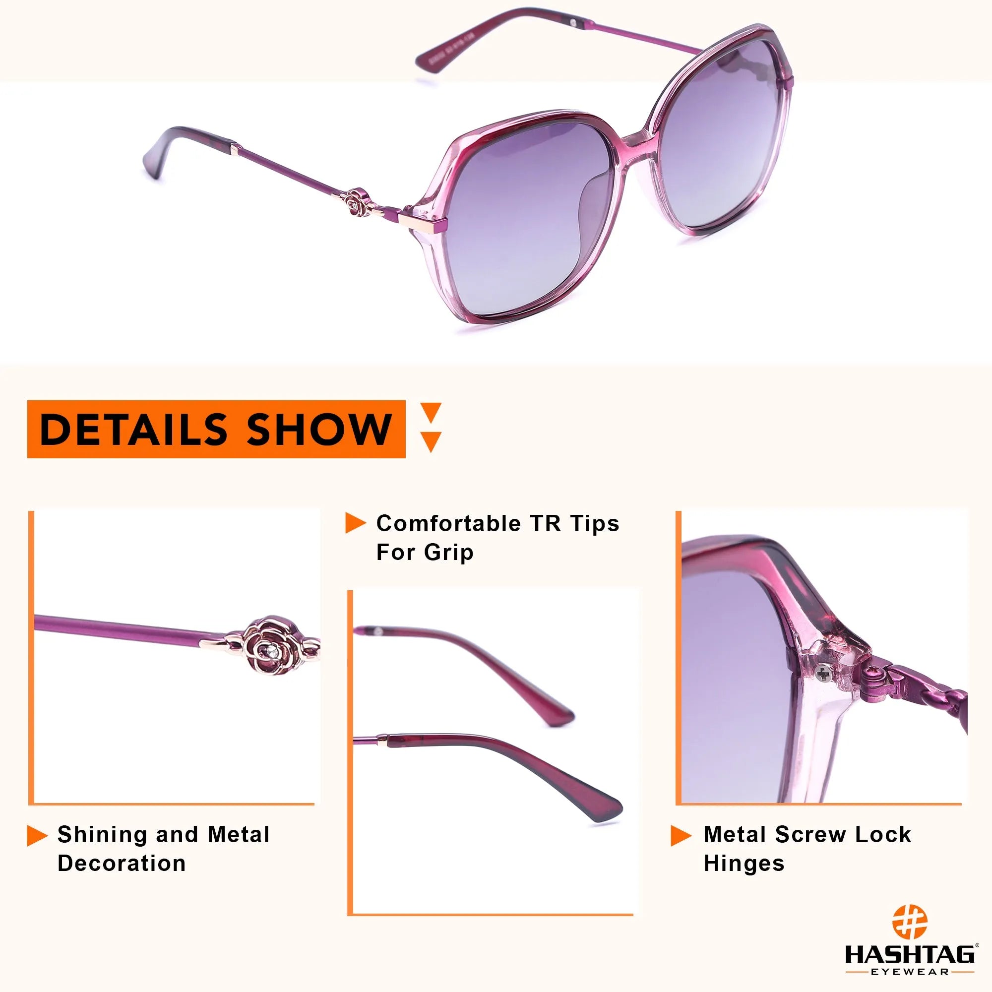 Calyra | Gradient Purple Large Full Rim Square Sunglasses for Women [Polarized]