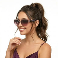 Maelor | Gradient Green Pink Medium Full Rim Cateye Sunglasses for Women [UV-protected]