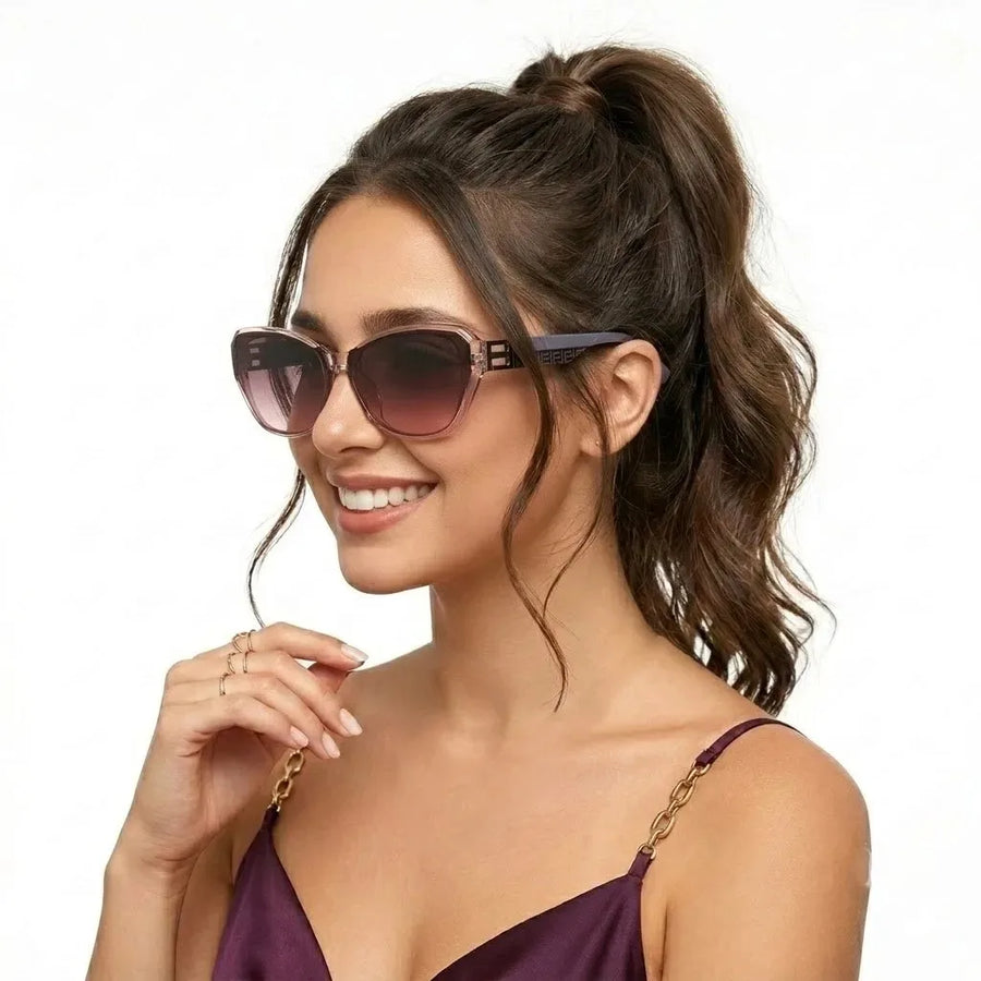 Maelor | Gradient Green Pink Medium Full Rim Cateye Sunglasses for Women [UV-protected]
