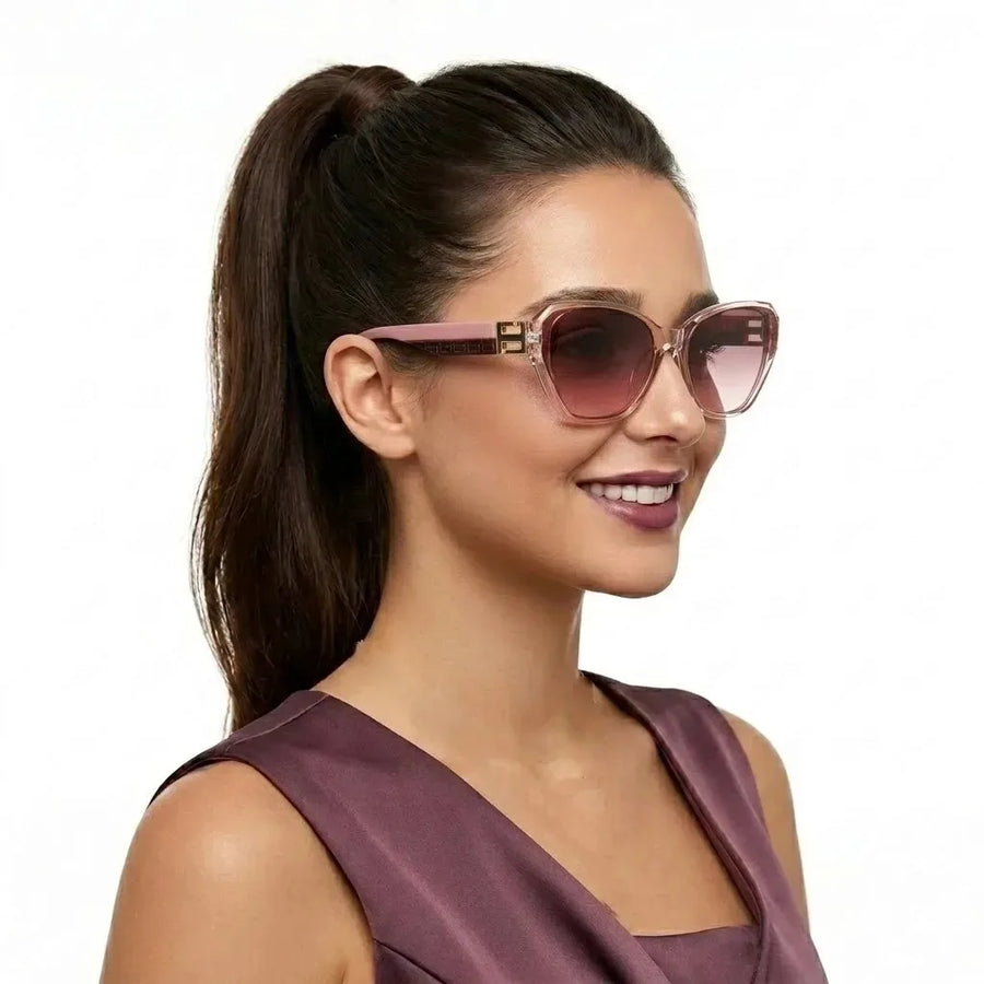 Maelor | Transparent Blush Pink Medium Full Rim Cateye Sunglasses for Women [UV-protected]