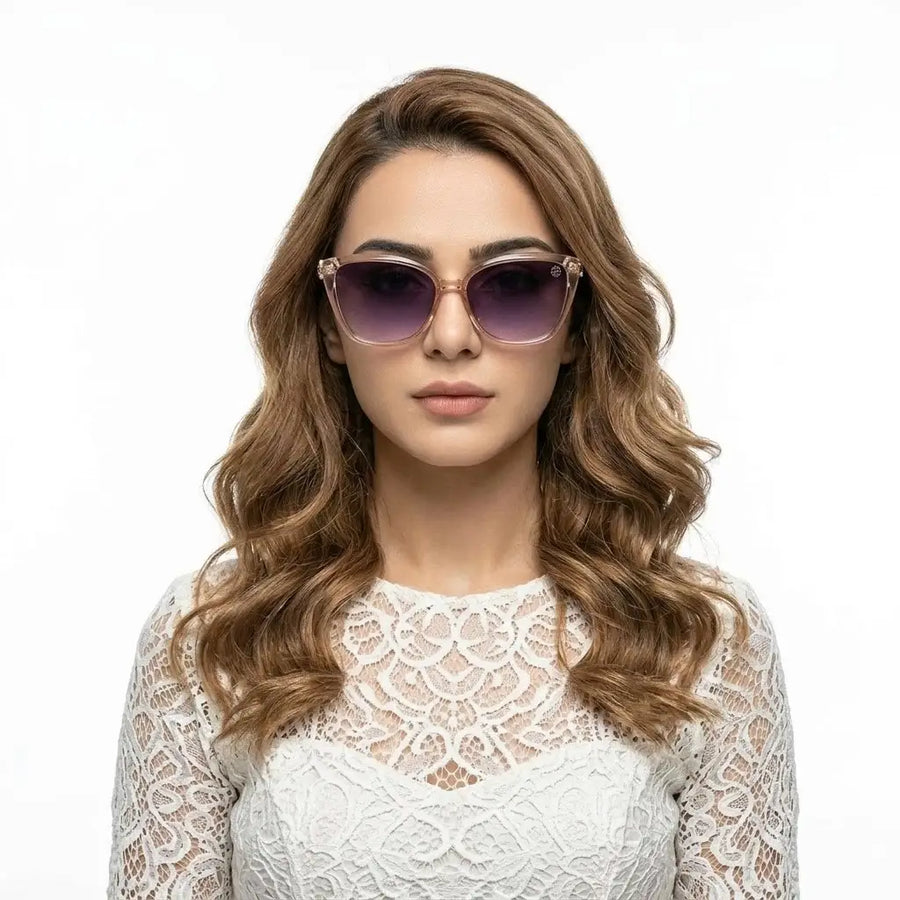 Cleanse | Gradient Blue Medium Full Rim Cateye Sunglasses for Women [UV-protected]