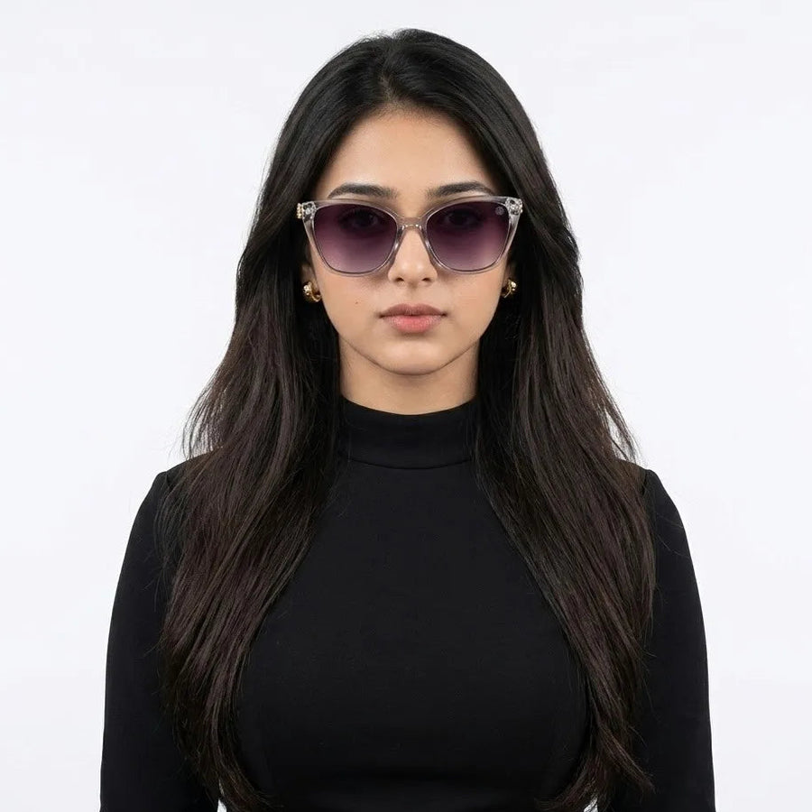 Cleanse | Gradient Purple Medium Full Rim Cateye Sunglasses for Women [UV-protected]