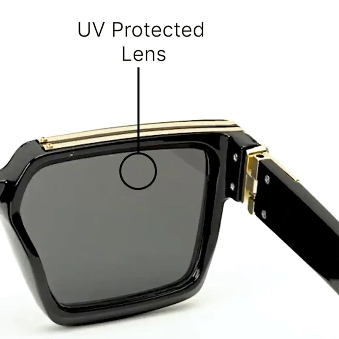 Bold | Black Medium Full Rim Square Sunglasses for Men [UV-protected]