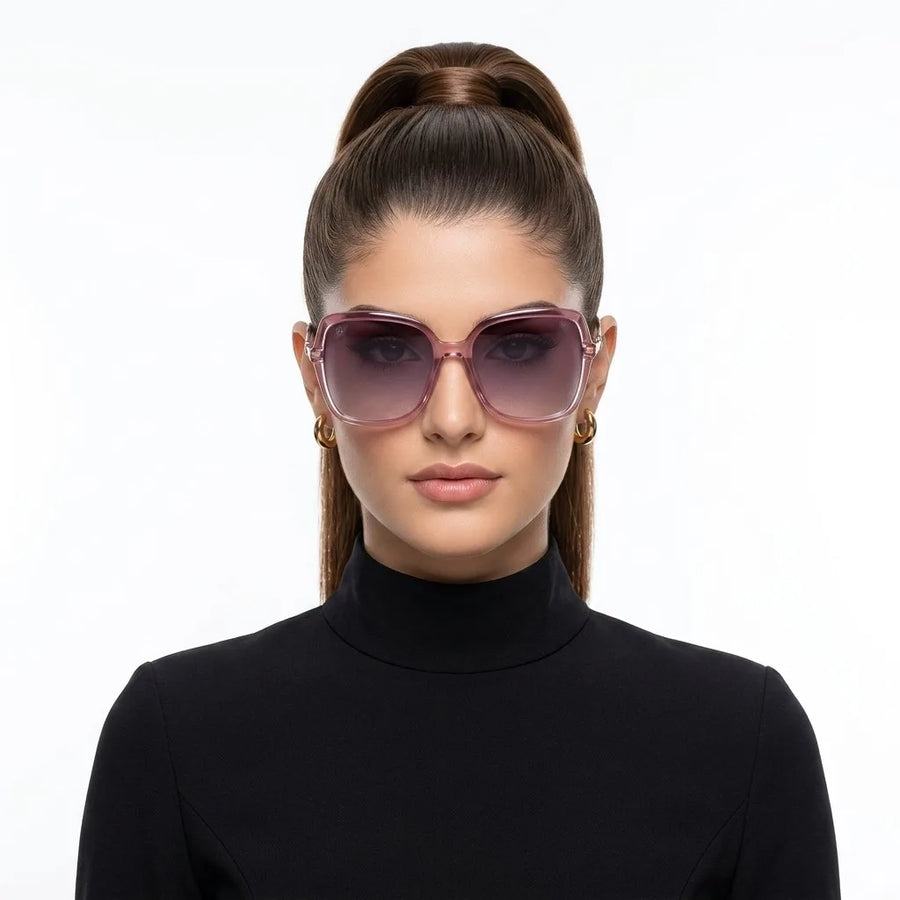 Eclipta | Purple Oversized Full Rim SQUARE Sunglasses for Women [Polarized]