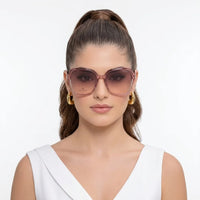 Eclipta | Red Oversized Full Rim SQUARE Sunglasses for Women [Polarized]