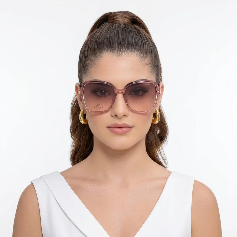 Eclipta | Red Oversized Full Rim SQUARE Sunglasses for Women [Polarized]