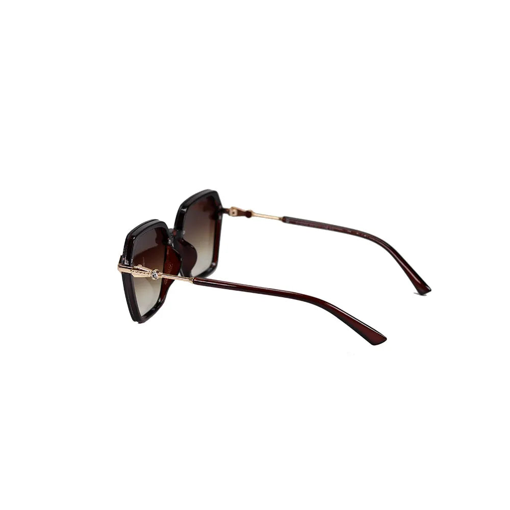 Veilion | Brown Large Full Rim Hexagonal Sunglasses for Women [UV-protected]