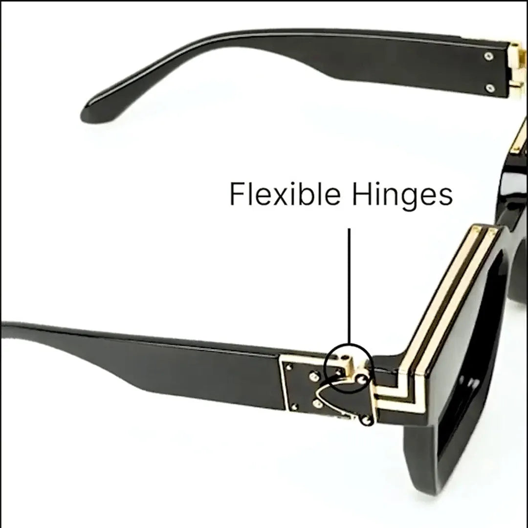 Bold | Black Medium Full Rim Square Sunglasses for Men [UV-protected]