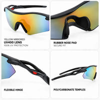 Falcon | Grey Large Half Rim Shield Sports Sunglasses for Men & Women [Mirrored]