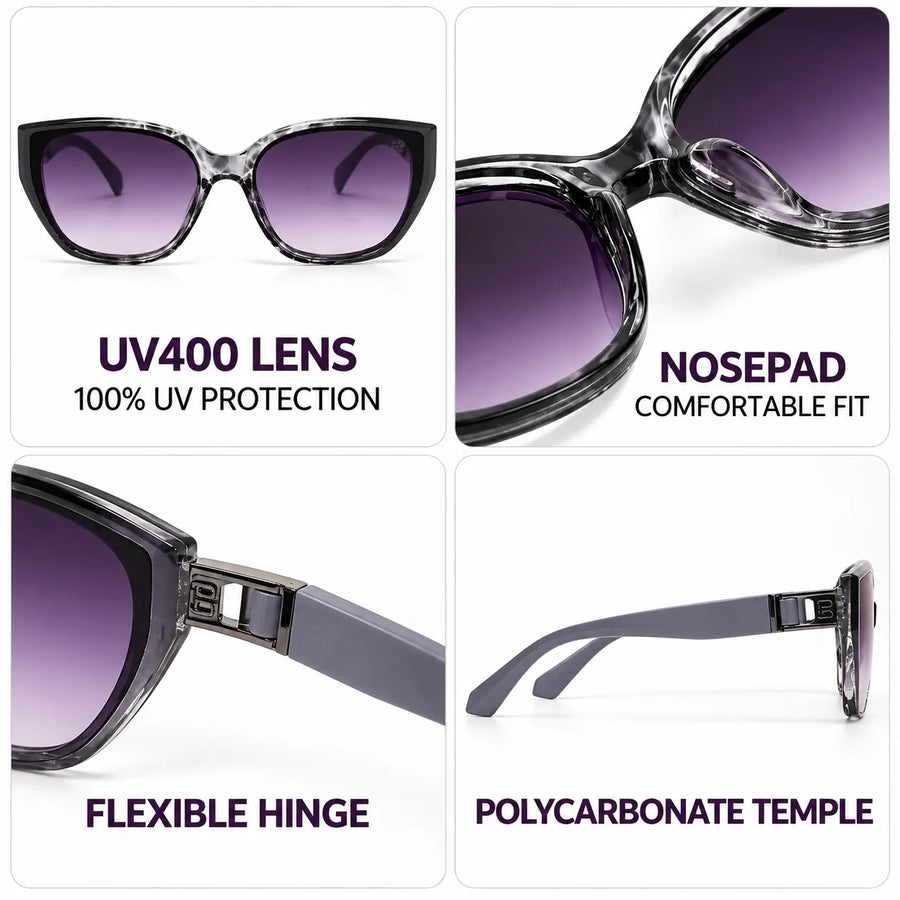 Fynix | Gradient Purple Medium Full Rim Cateye Sunglasses for Women [UV-protected]