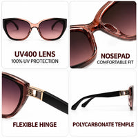 Fynix | Gradient Mauve Brown Medium Full Rim Cateye Sunglasses for Women [UV-protected]