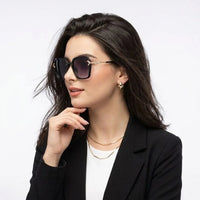 Veilion | Purple Large Full Rim Hexagonal Sunglasses for Women [UV-protected]