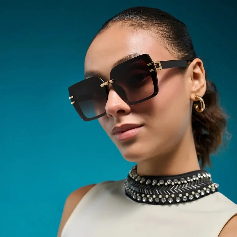 Valoria | Brown Large Full Rim Square Sunglasses for Women [UV-protected]
