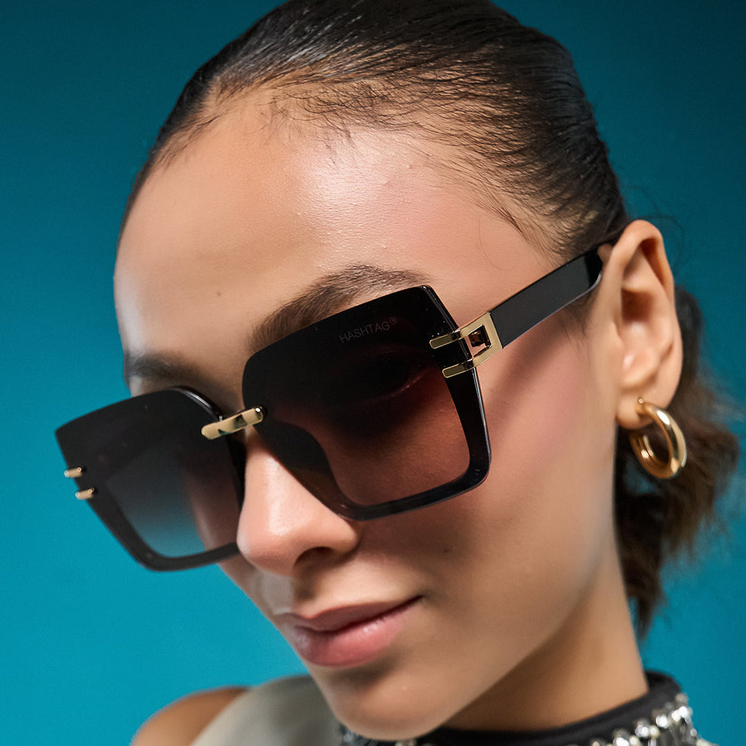 Valoria | Brown Large Full Rim Square Sunglasses for Women [UV-protected]