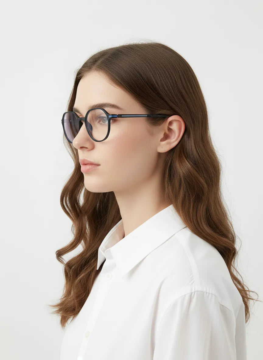 Optibul | Black Medium Full Rim Square Computer Glasses for Men & Women [Blue Block]