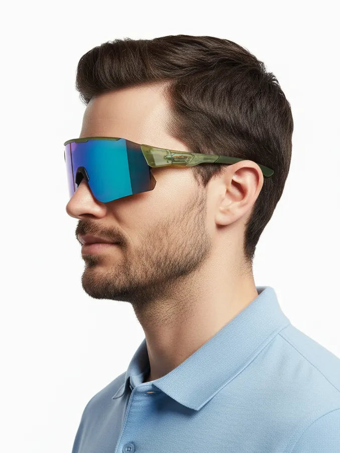 Hunters | Green Large Rim Less Shield Sports for Men & Women [UV-protected]