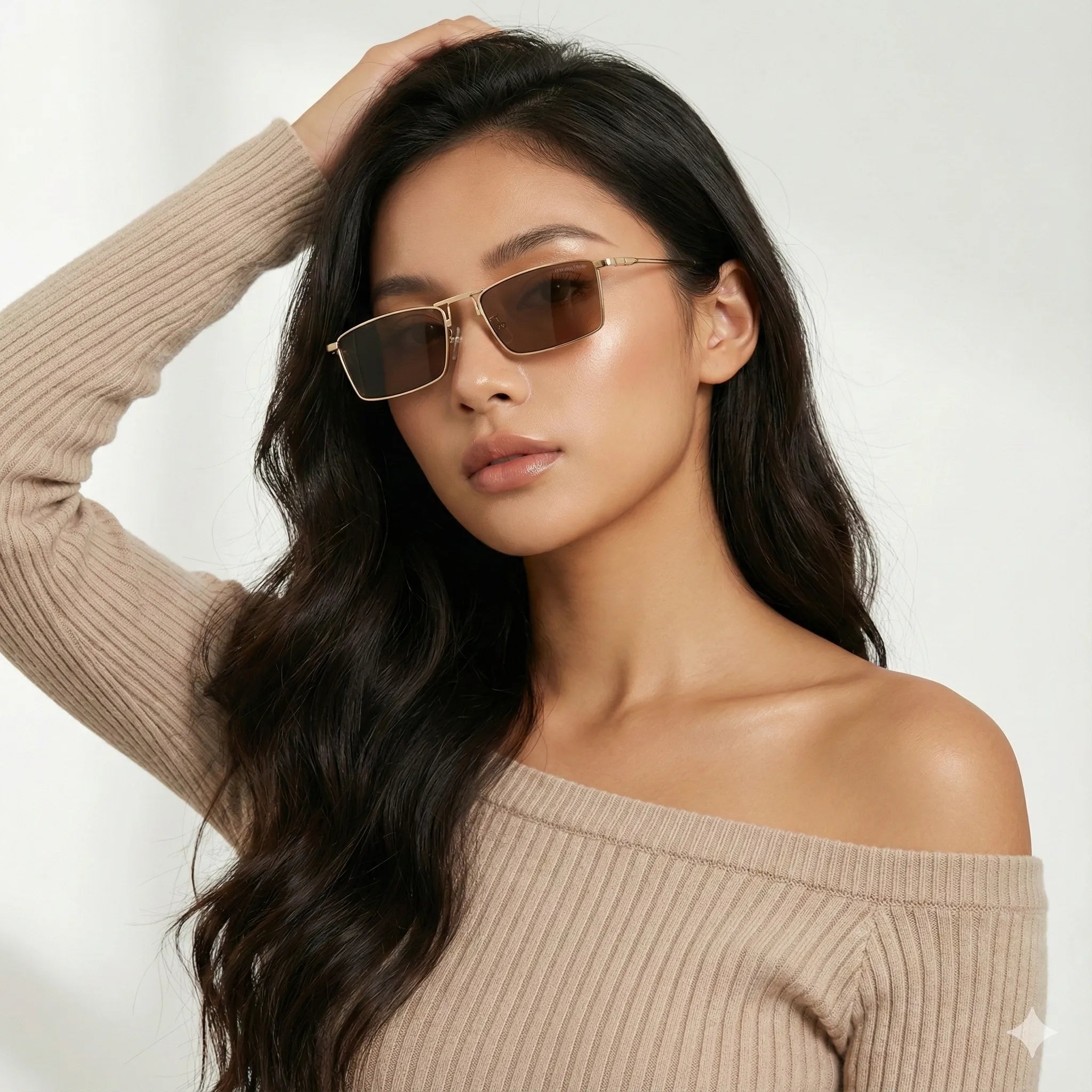 Elura | Silver Medium Full Rim RECTANGLE Sunglasses for Women [UV-protected]