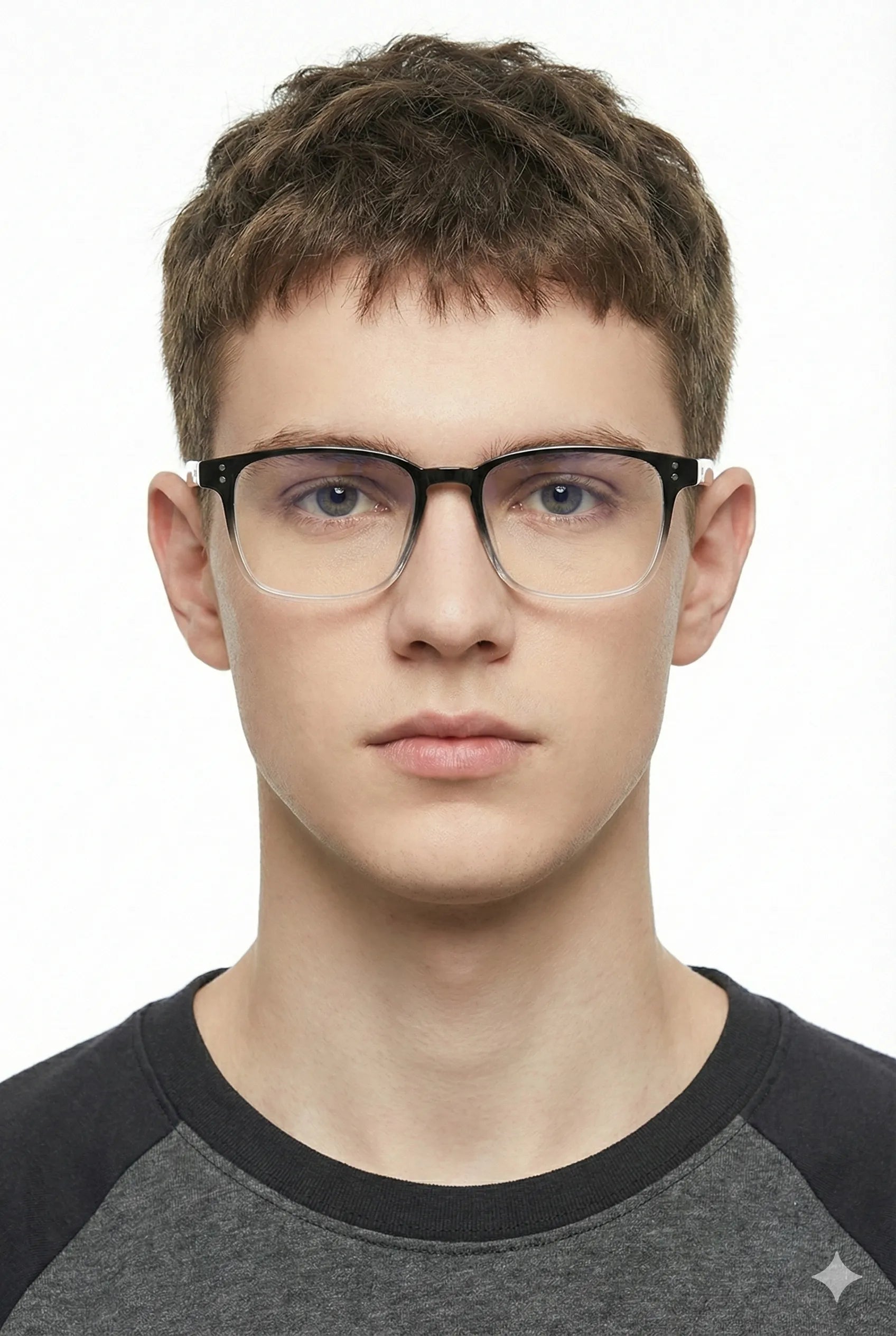 Novara | Gradient Black Medium Full Rim Wayfarer Computer Glasses for Men & Women [Blue Block]