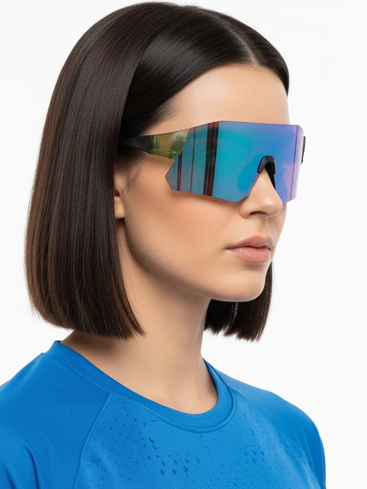 Hunters | Green Large Rim Less Shield Sports for Men & Women [UV-protected]