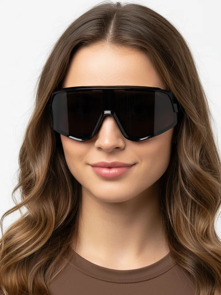 Nexis | Black Large Full Rim Shield Sports for Men & Women [UV-protected]