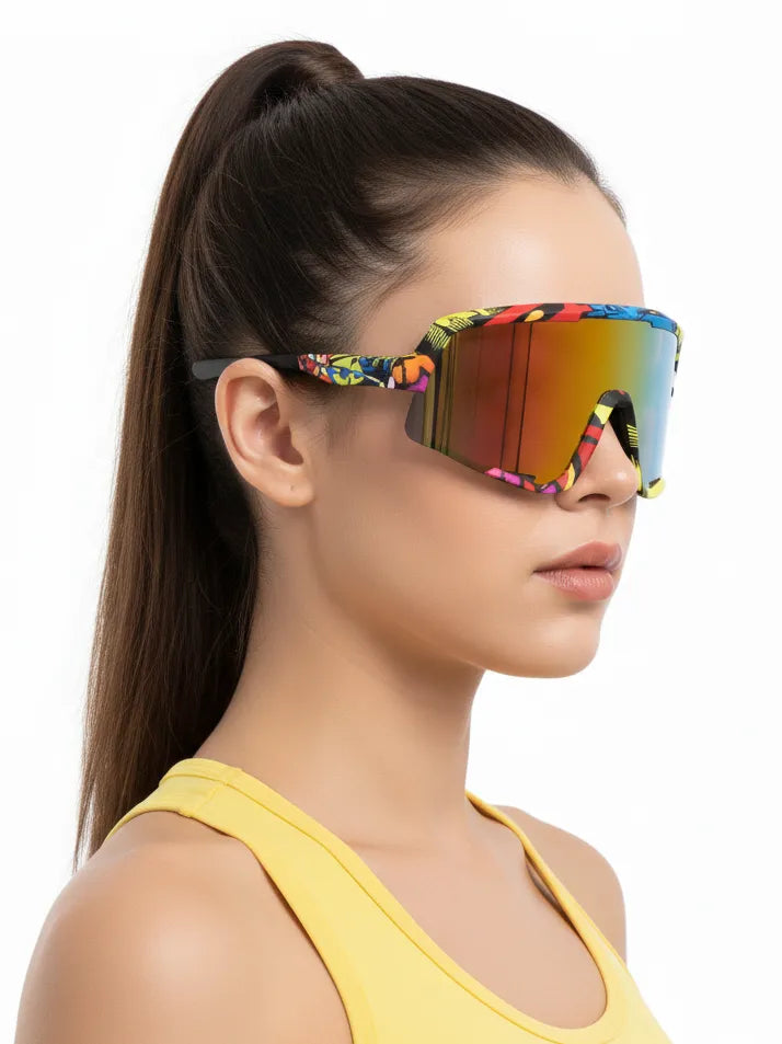 Nexis | Multi Colour/Texture Large Full Rim Shield Sports for Men & Women [UV-protected]