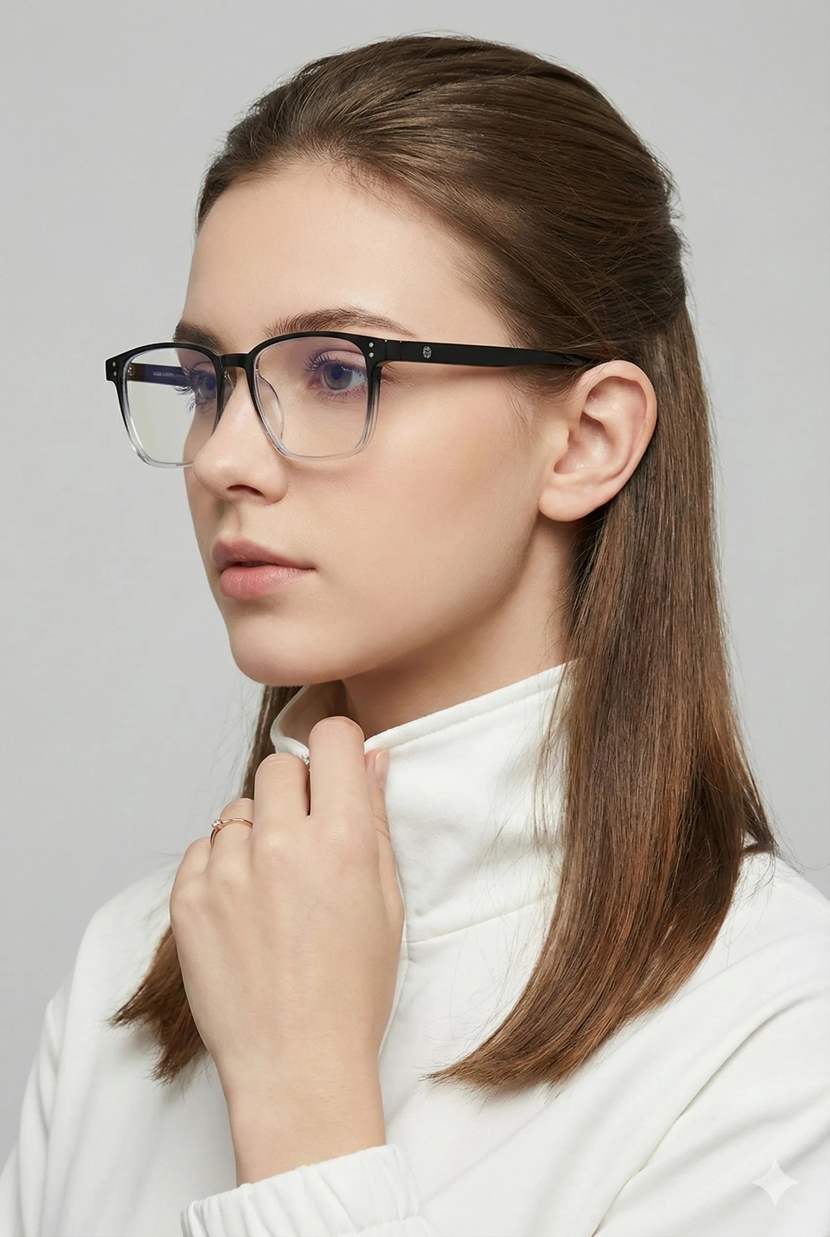 Novara | Gradient Black Medium Full Rim Wayfarer Computer Glasses for Men & Women [Blue Block]