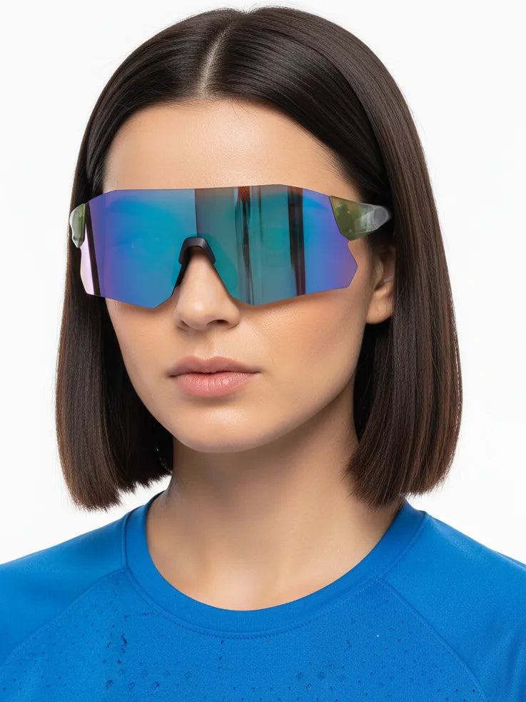 Hunters | Green Large Rim Less Shield Sports for Men & Women [UV-protected]