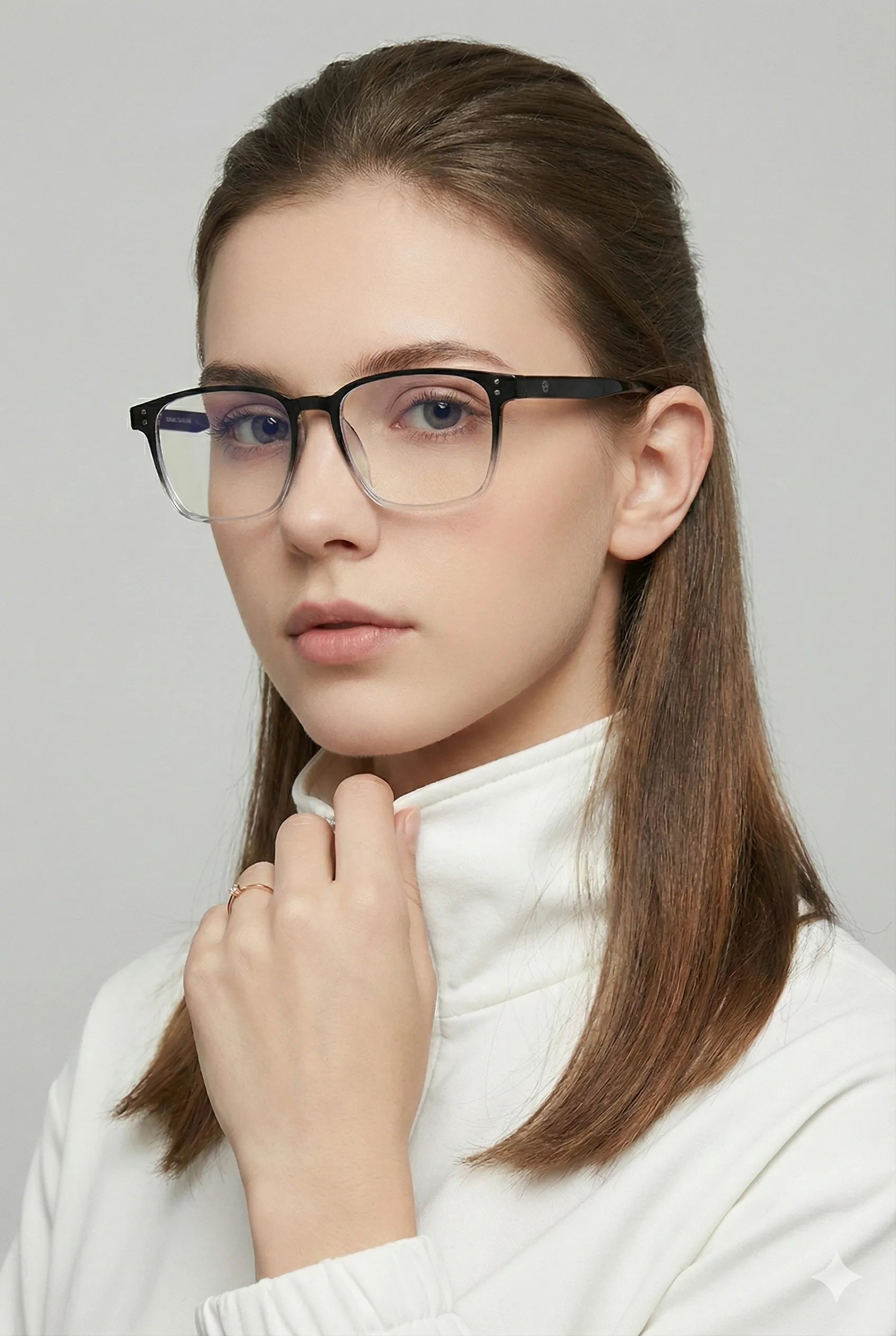 Novara | Gradient Black Medium Full Rim Wayfarer Computer Glasses for Men & Women [Blue Block]