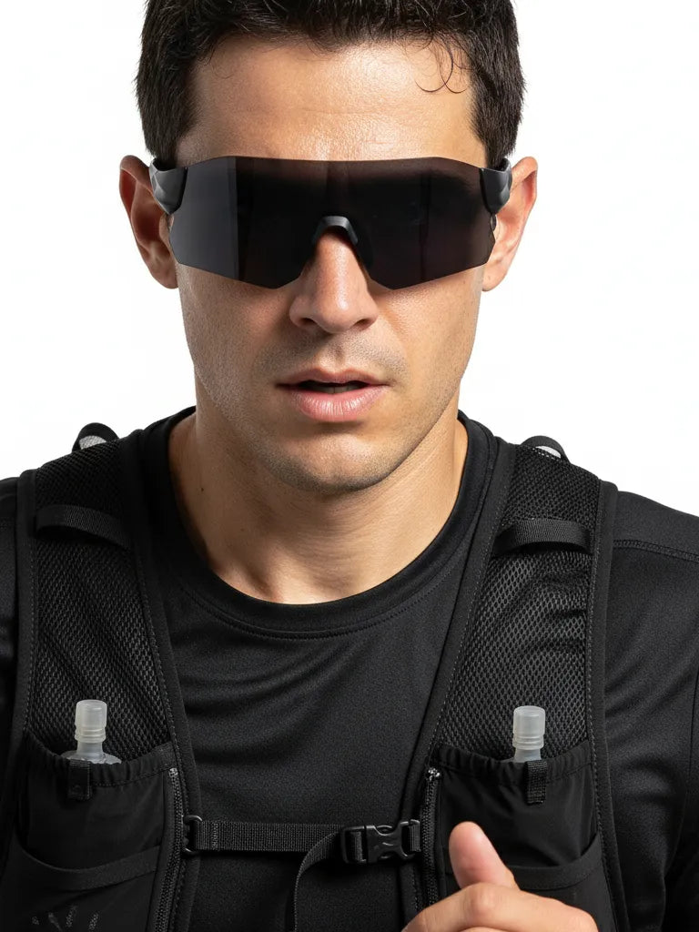 Hunters | Black Large Rim Less Shield Sports for Men & Women [UV-protected]