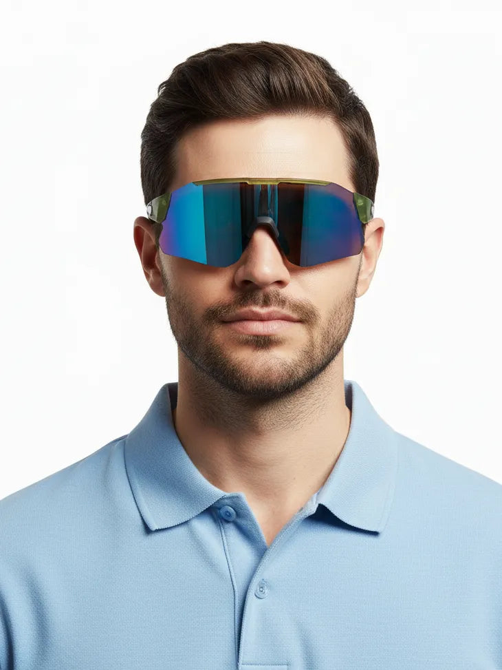 Hunters | Green Large Rim Less Shield Sports for Men & Women [UV-protected]