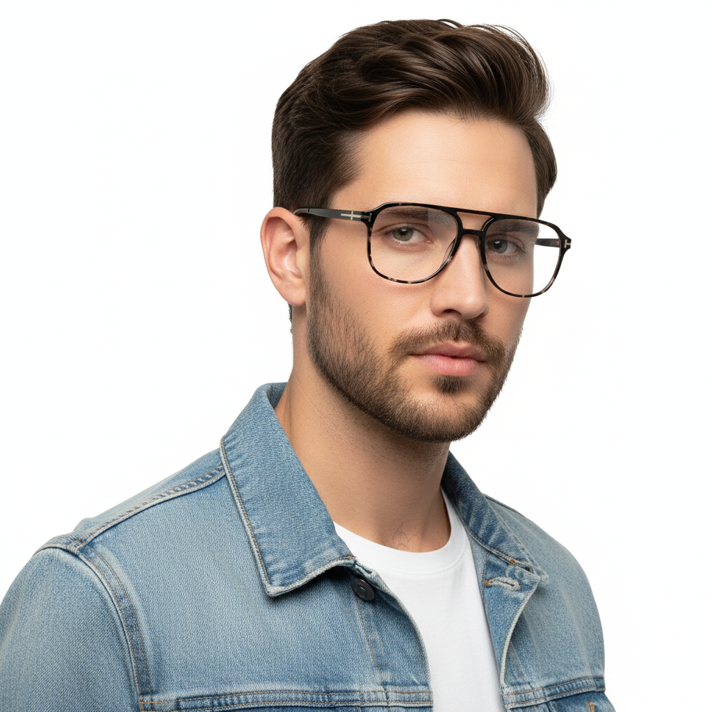 Aegira | Black Texture Small Full Rim Square Computer Glasses for Men & Women [Blue Block]