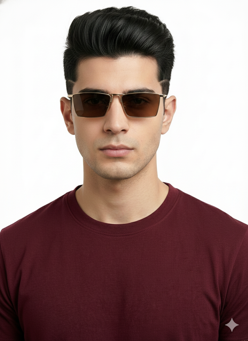 Elura | Silver Medium Full Rim RECTANGLE Sunglasses for Women [UV-protected]