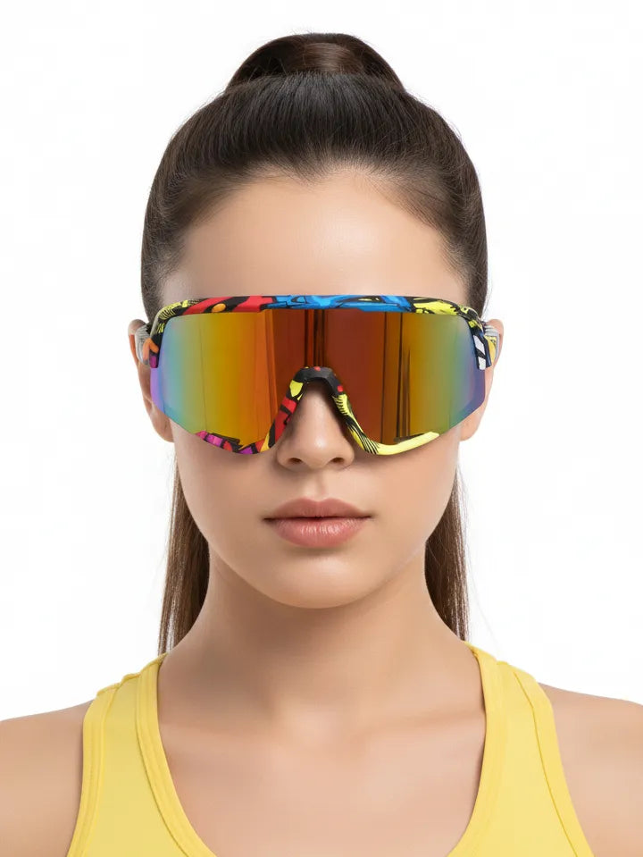 Nexis | Multi Colour/Texture Large Full Rim Shield Sports for Men & Women [UV-protected]